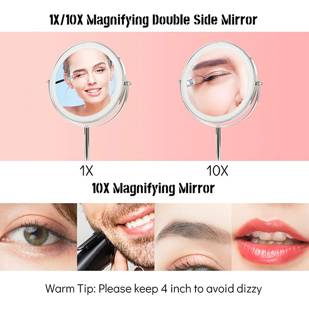 Miroir de maquillage éclairé