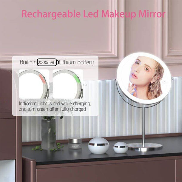 Miroir de maquillage éclairé