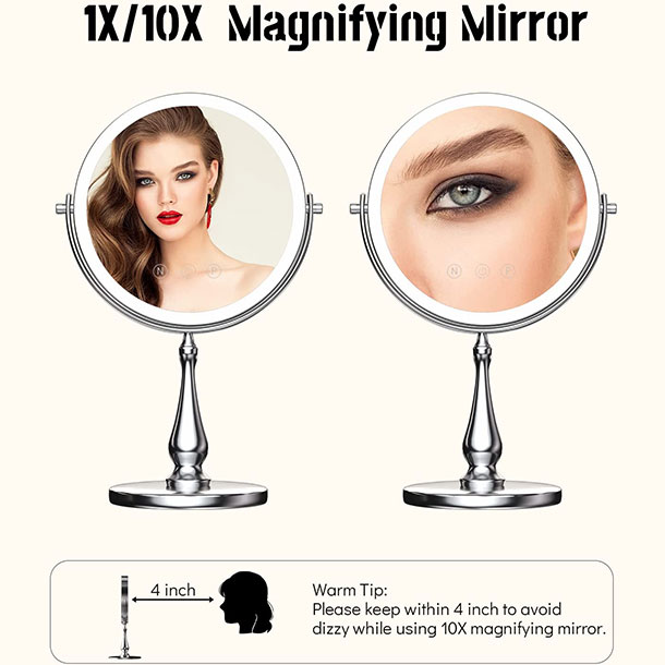 Miroir de maquillage éclairé