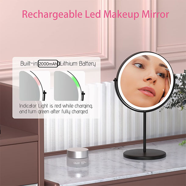 Miroir de maquillage éclairé