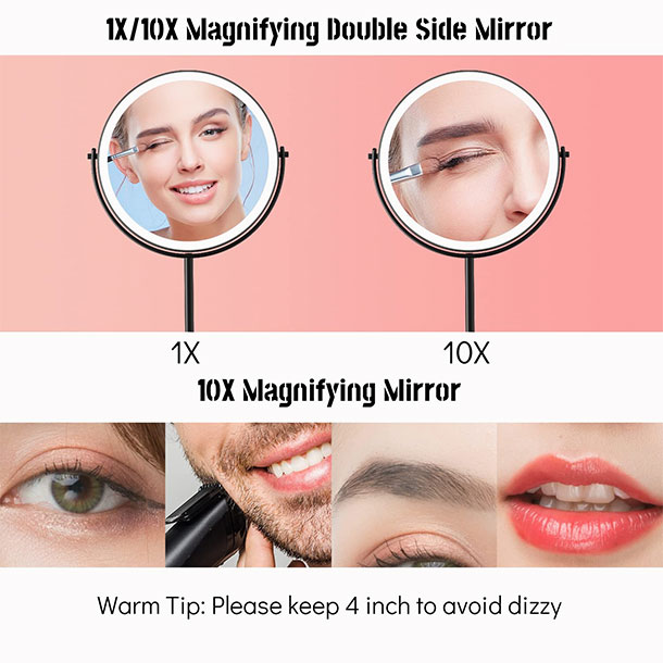 Miroir de maquillage éclairé