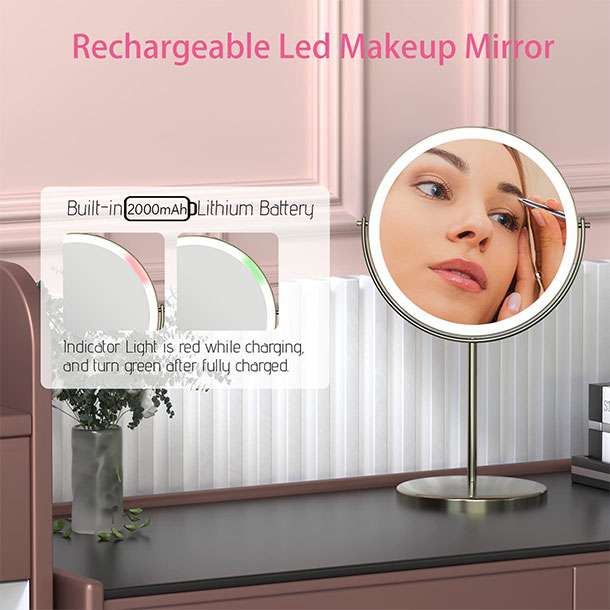 Miroir de maquillage éclairé