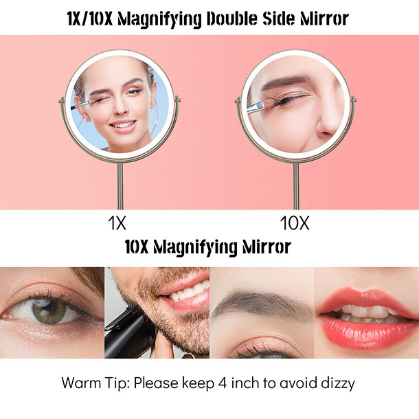 Miroir de maquillage éclairé