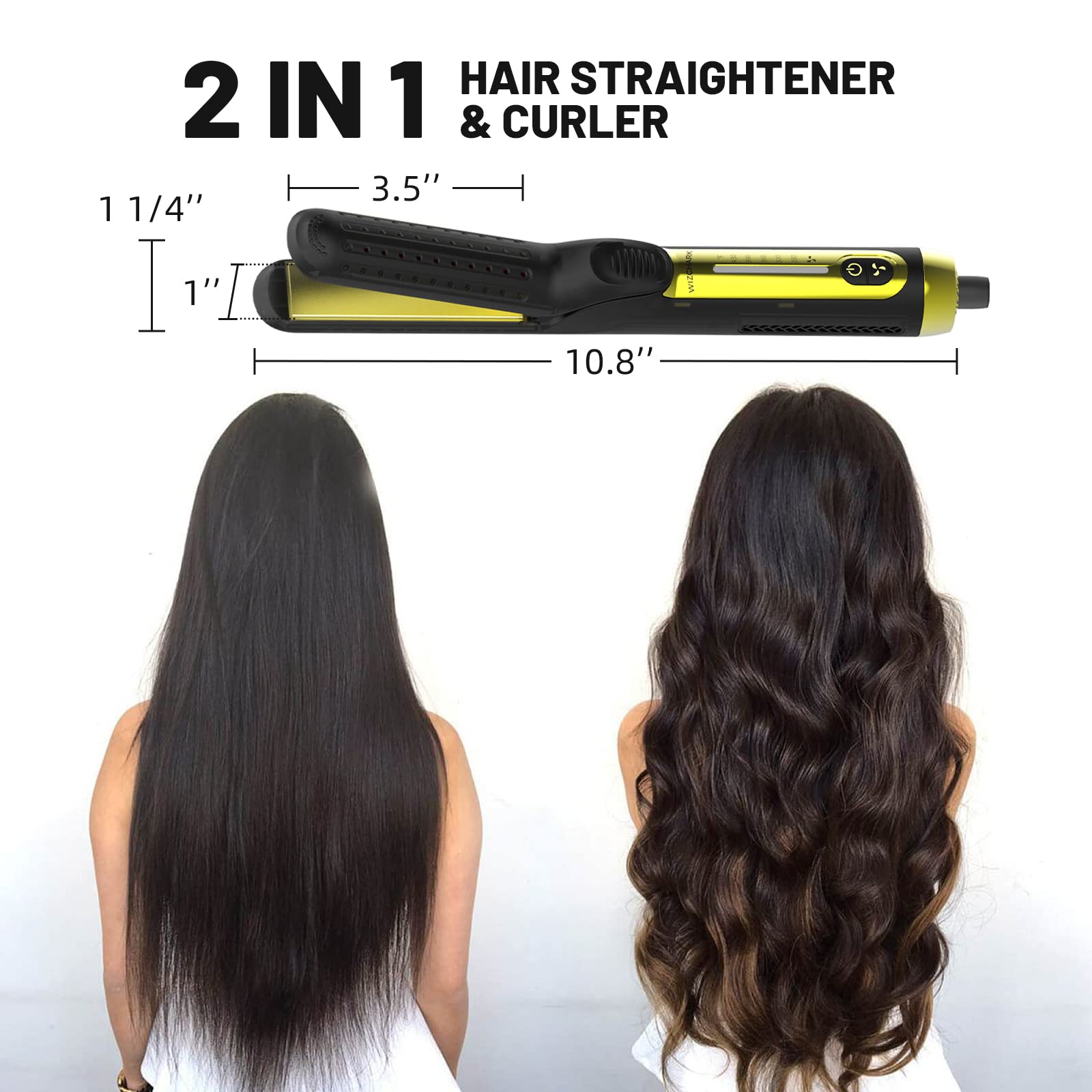 360° Airflow Styler Fer à friser Fer à lisser et bigoudi pour tous les styles avec évents de refroidissement