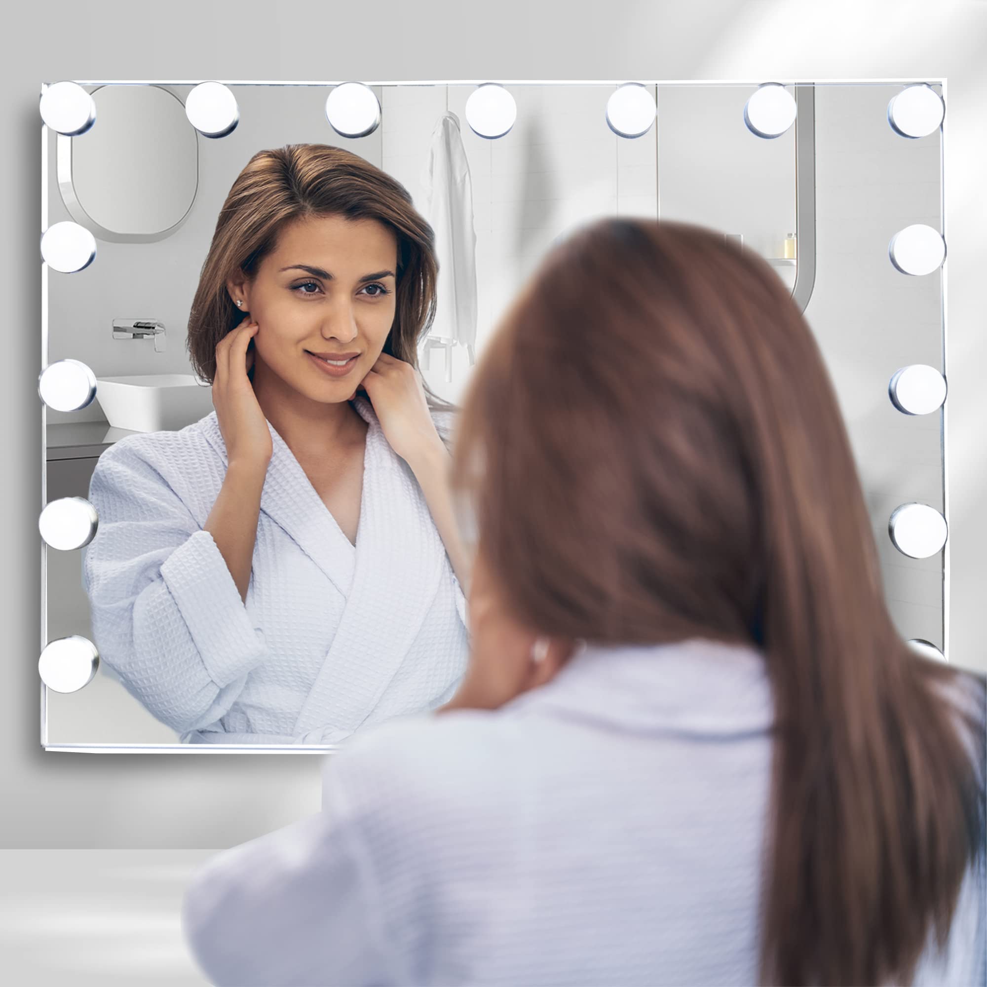 Miroir de courtoisie Hollywood avec lumières